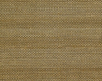 SCHUMACHER CHEVRON ZIG Zag Hand Spun Raw Silk Fabric 10 yards Brown Cream