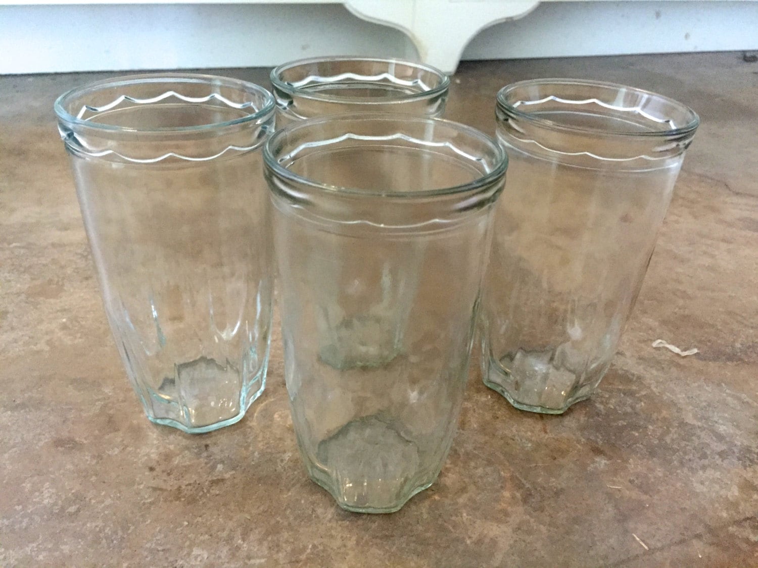 Set Of 4 Vintage Jelly Jar Drinking Glasses Mid By Kelandmel