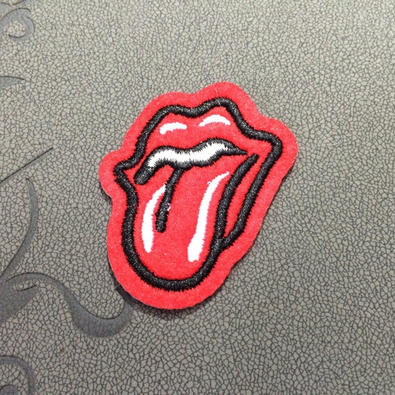 Red Tongue Patches iron on patches by FeltFabricool on Etsy