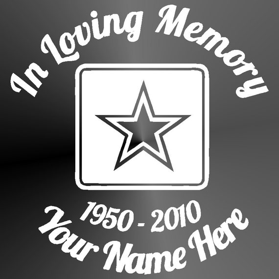 Vinyl Decal Vinyl Sticker Memorial Decal Sticker Cut Vinyl Car