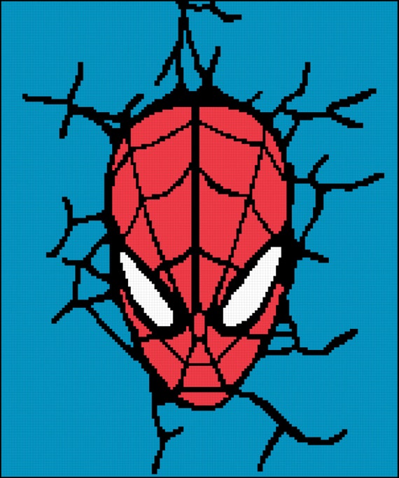 Spiderman Head Pattern | spider man head in blanket pattern by plentyofgraphpattern Spiderman Head Pattern | spider man head in blanket pattern by plentyofgraphpattern