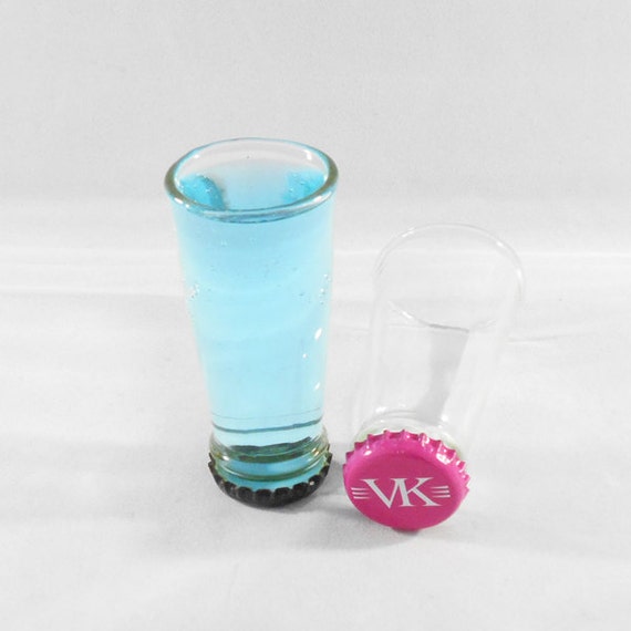 VK Bottle Top Shot Glasses by HeartofGlassUK on Etsy