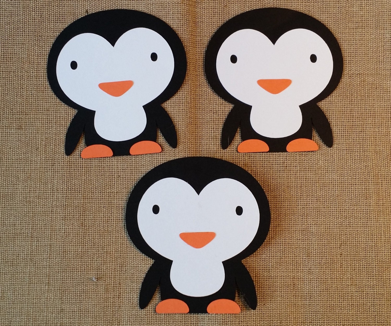 Penguin die cut set of 3