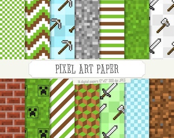 minecraft scrapbook paper on Etsy, a global handmade and vintage ...