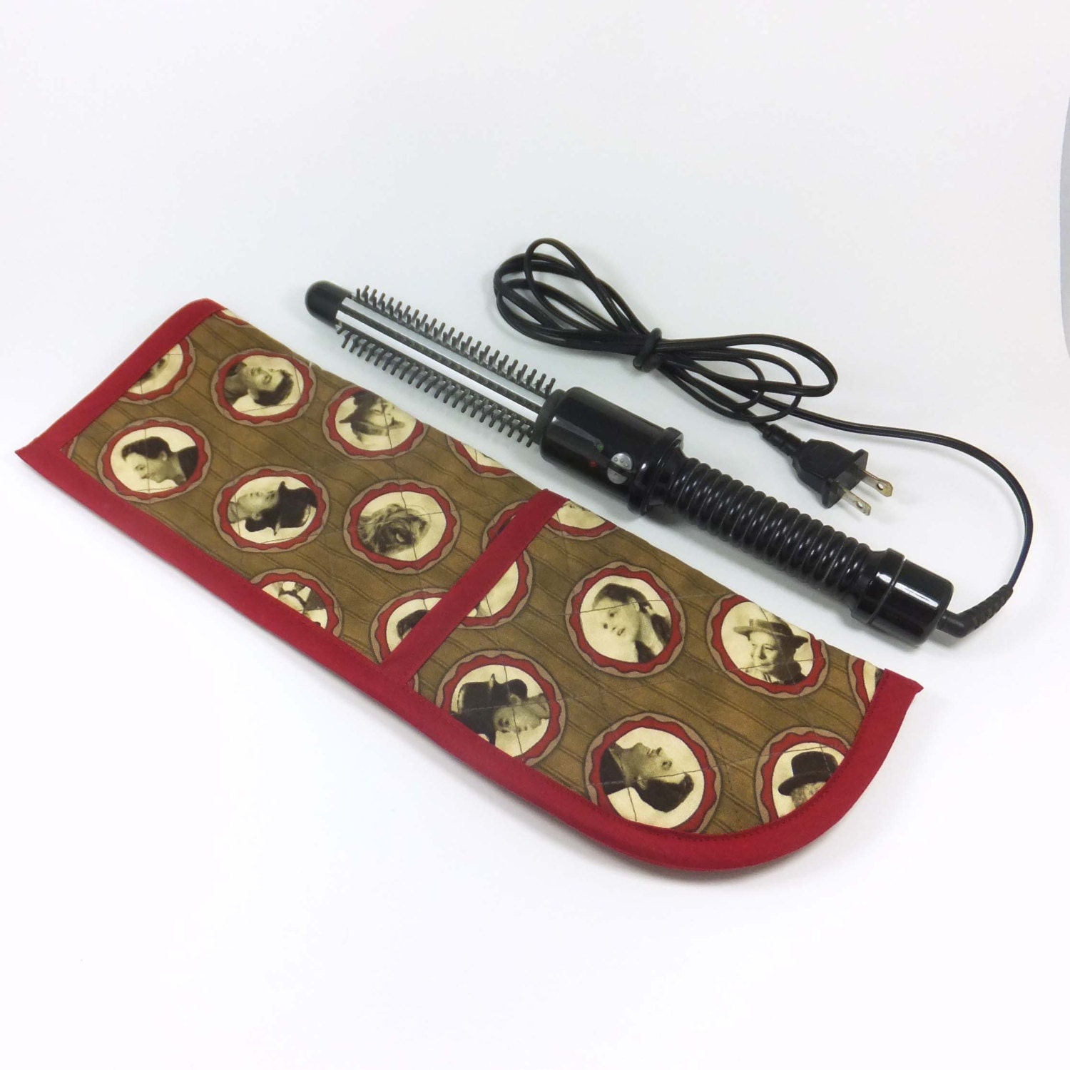 Quilted Curling Iron Case with Pocket by GiantTreasureChest