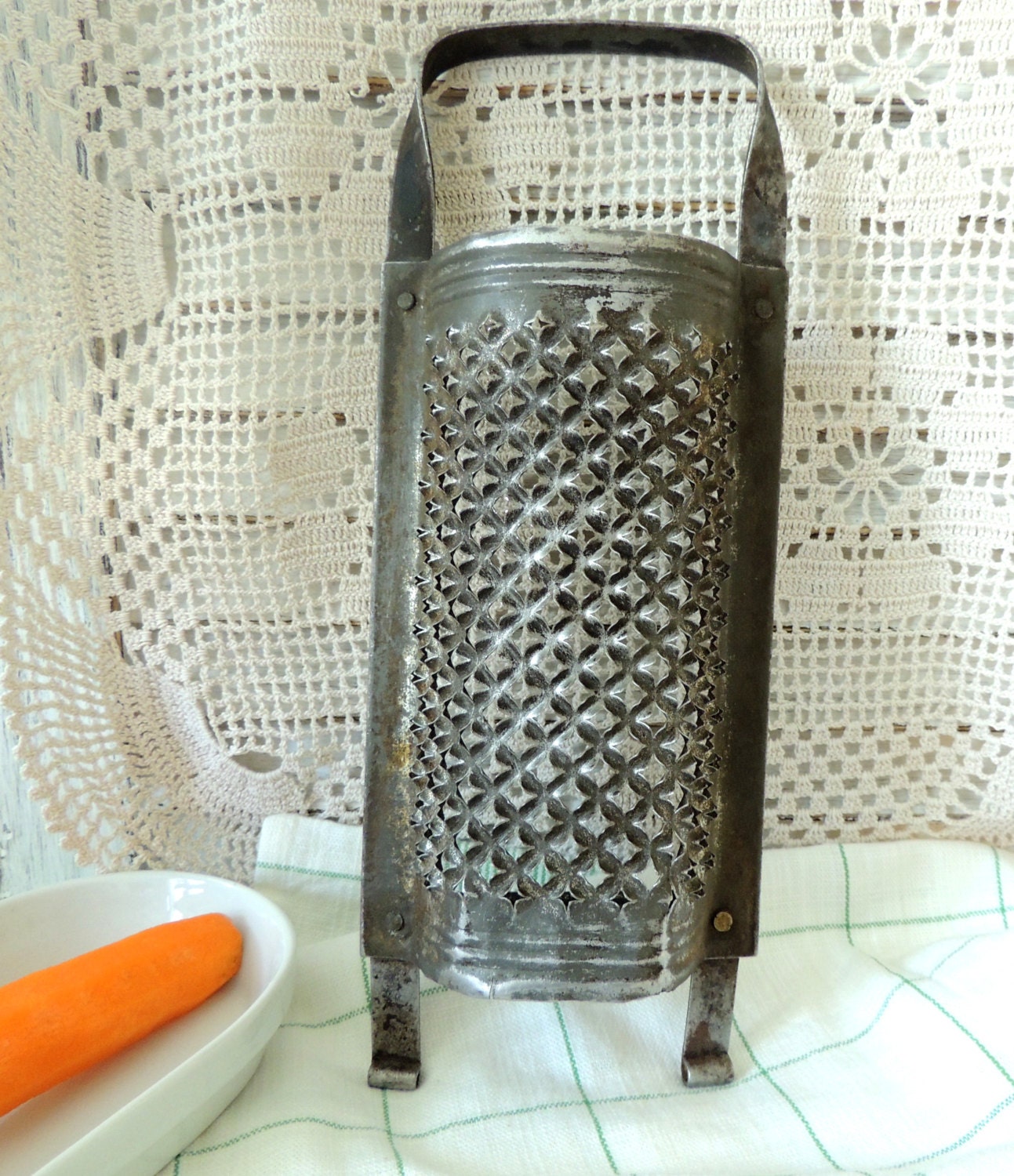 Antique Vintage Cheese Grater Riveted Grater by dreambox4you
