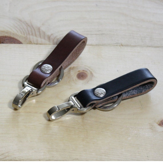 Leather Key Fob Belt Loop Keychain Holder Oval Clip by JoliePeople