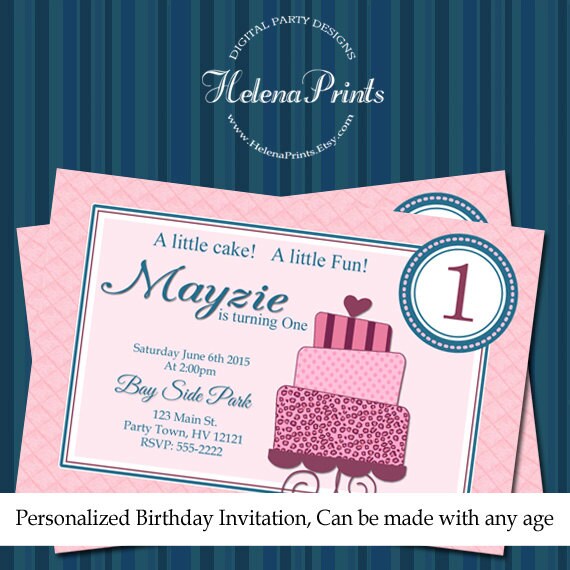 Cake Birthday Invitation Party by HelenaPrints on Etsy
