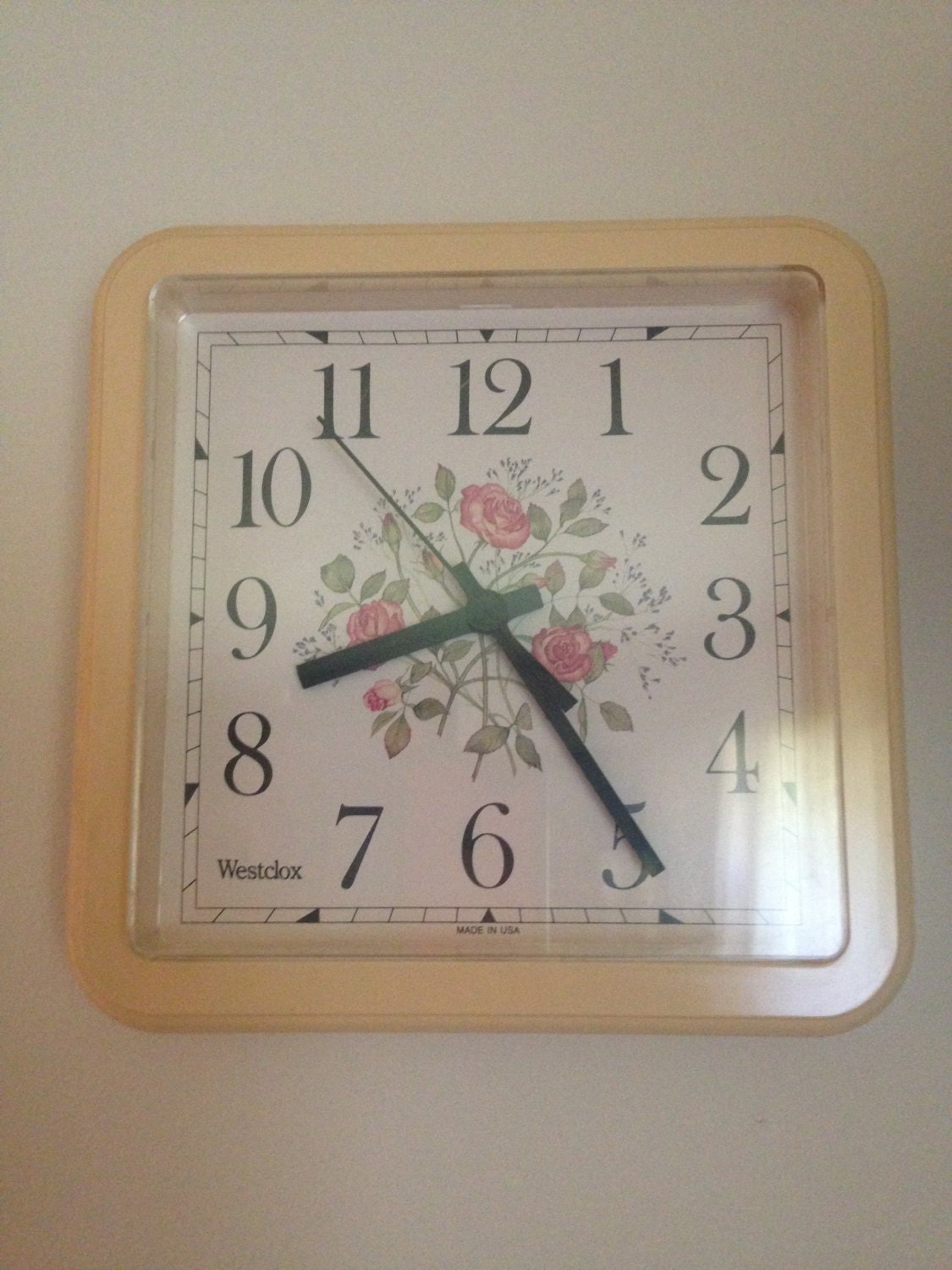 Vintage Westclox Wall Clock Rose Motif by Vintage2theMaximum