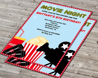 Unique movie invitation related items | Etsy