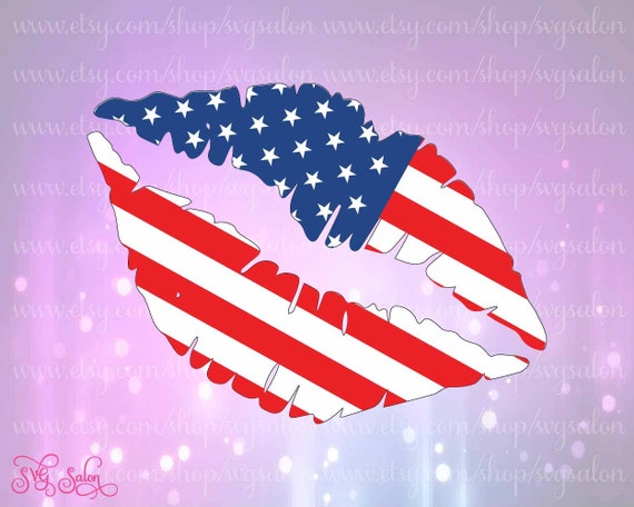 Download American Flag Valentine's Day Lips Cutting File in Svg by ...