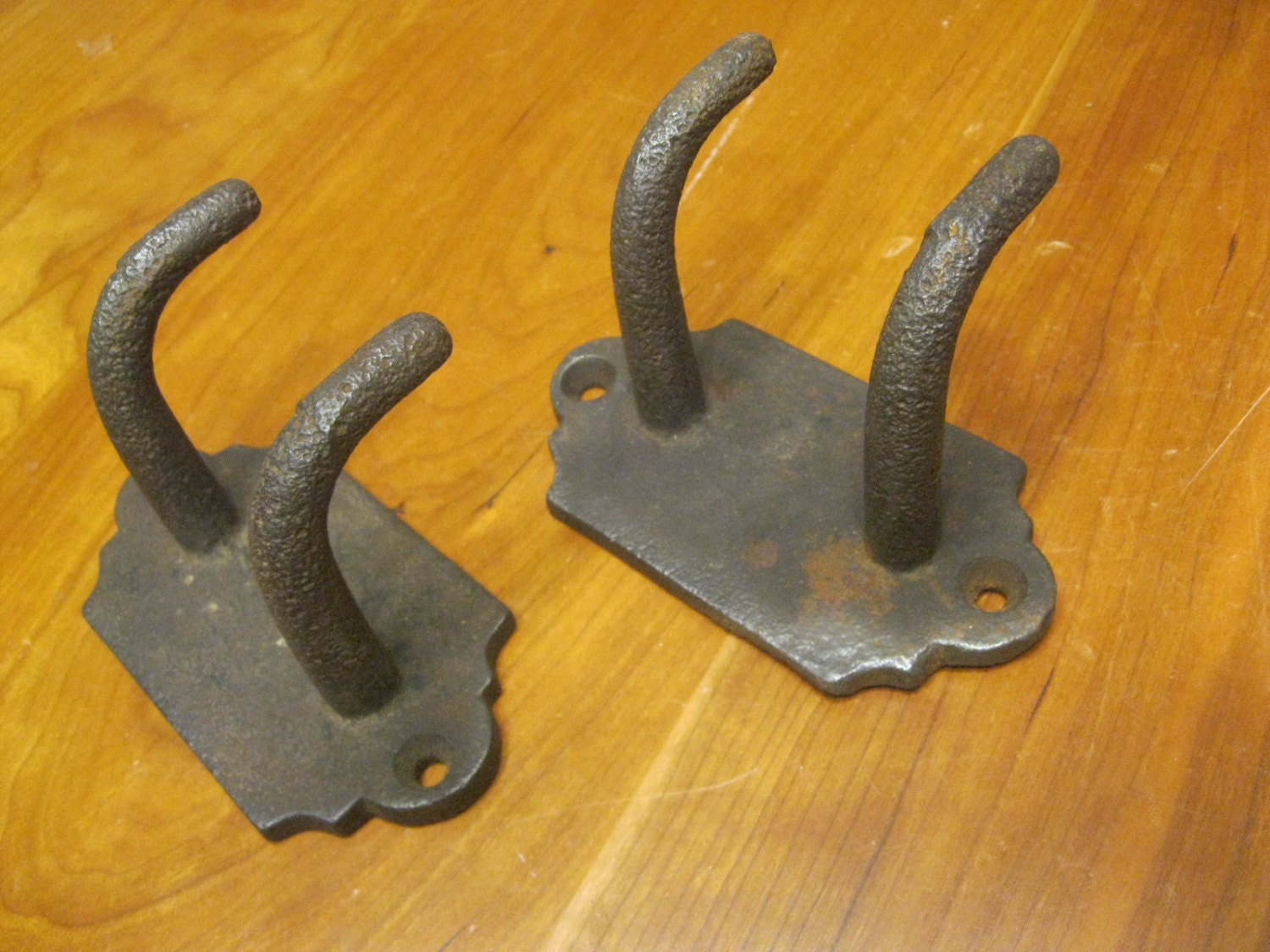 Industrial Cast Iron Hooks / Heavy Duty Coat / Backpack Hooks / Rare