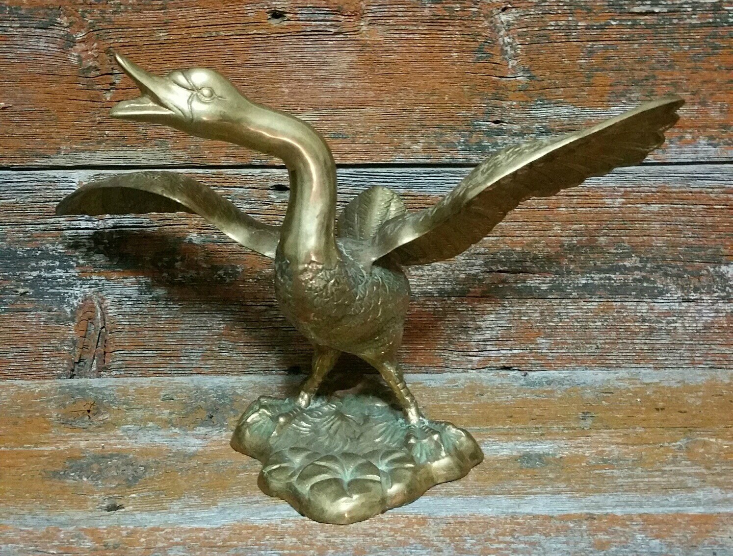 Vintage Brass Goose Figurine Brass Figurine Made in Korea