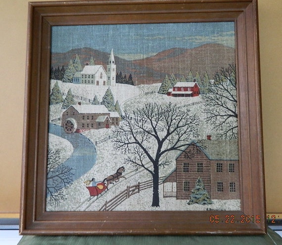 Vintage Wall Hanging, R Batchelder Wall Art, Winter Scenery Wall ...