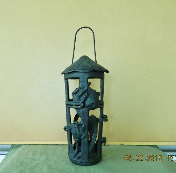 Vintage Cast Iron Hanging Lantern Vintage Cast by APurpleClover