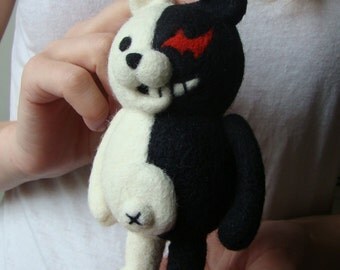 anime Danganronpa Monokuma Needle felting toy  ready to ship