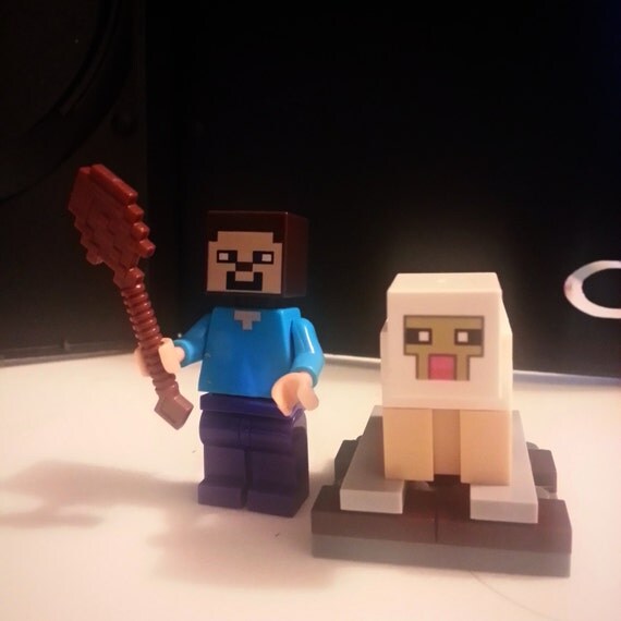 Custom Minecraft Steve W/ Sheep Minifigures Lego by CustumMiniFigz