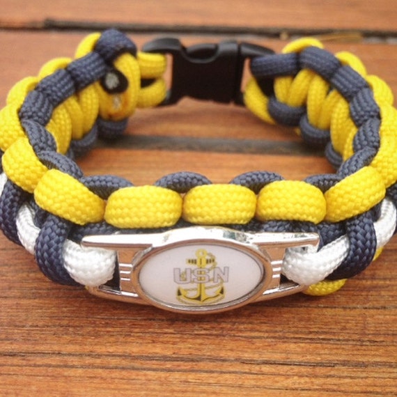 United States Navy 550 Paracord Bracelet With Navy Anchor