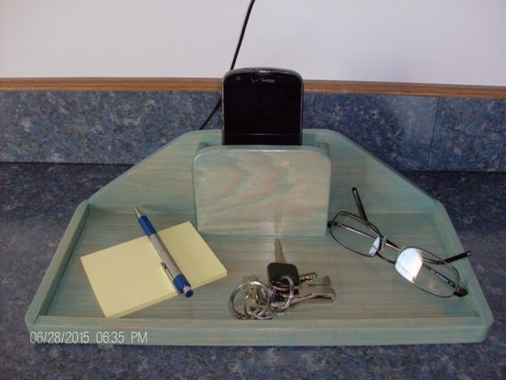 ... phone charging station and tray, cell phone standtray, Solid Hickory