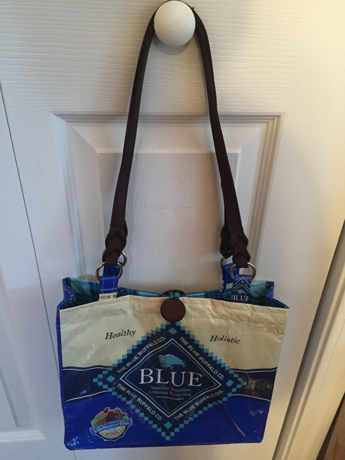 Handmade purse from a dogfood bag by thesHiNeStOrE on Etsy