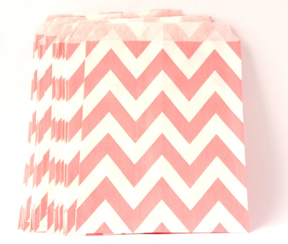 Light Pink Chevron Gift Bags  Party Bags  Favor Bags  Paper Bags ...