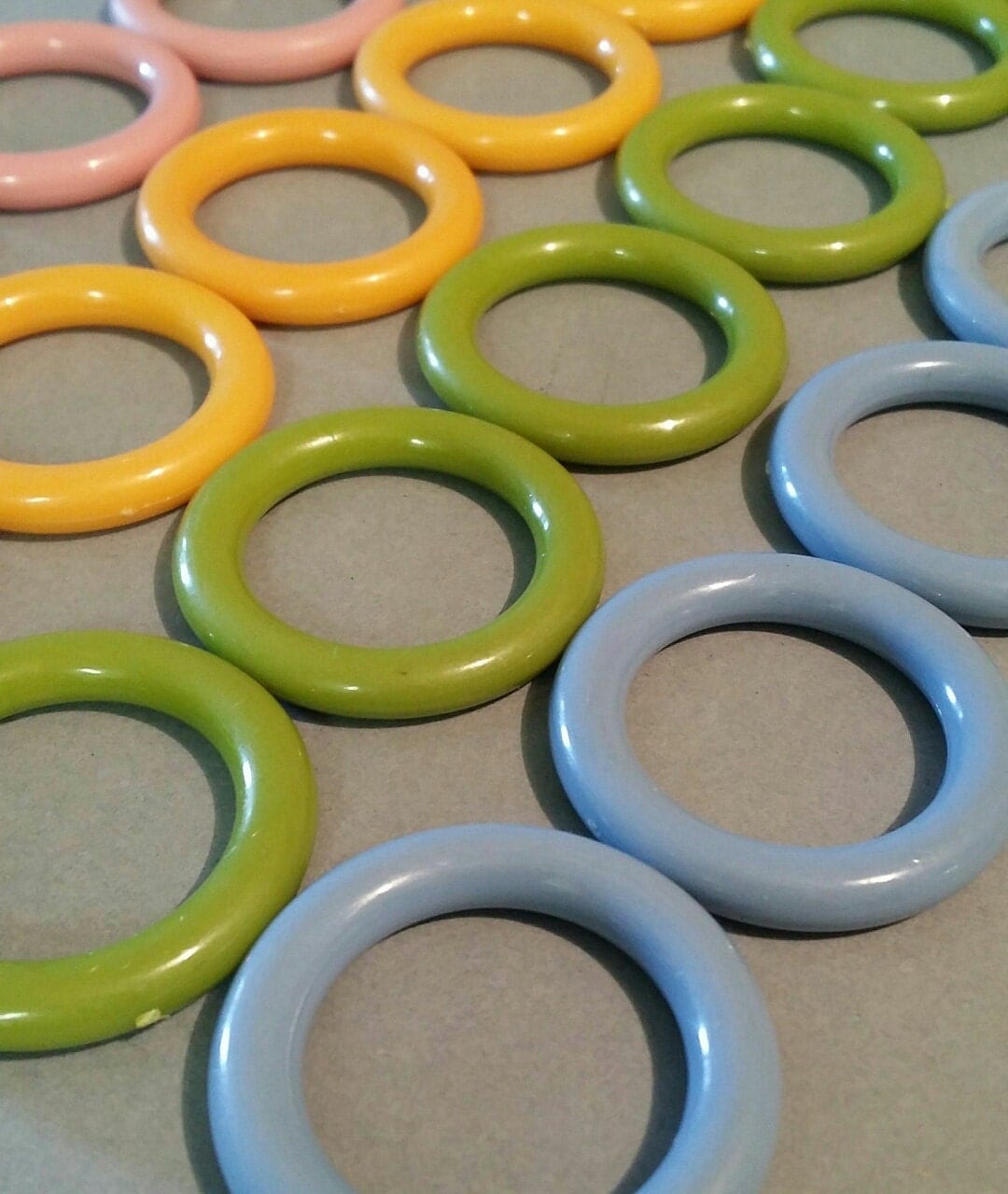 Lot of 24 Plastic Craft Rings 1 1/2 inch Macrame Rings