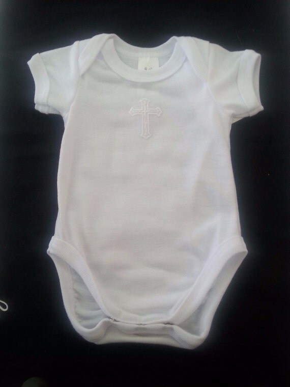 Onesie Baptism Christening Onesie W Cross
