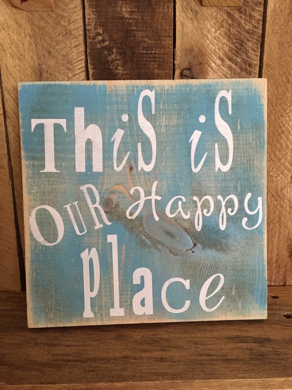 this is our happy place sign wooden decor by WondersbyWood on Etsy
