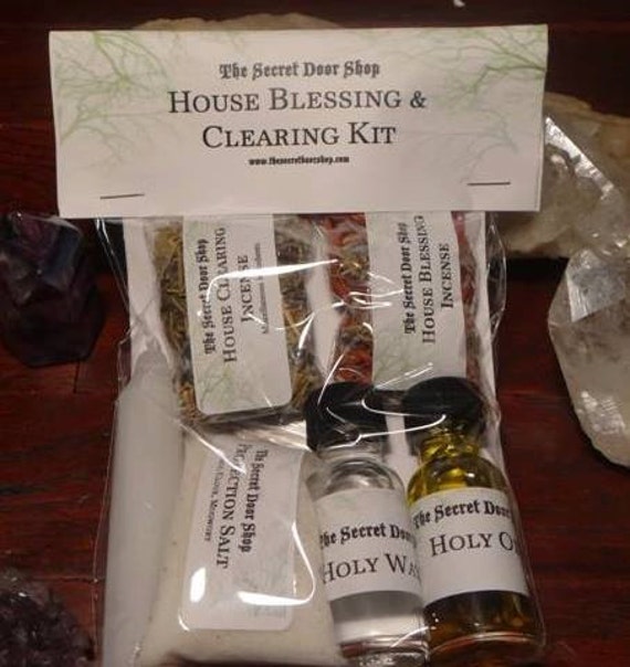 House Blessing and Clearing Kit. Incense Oil Salt Candle