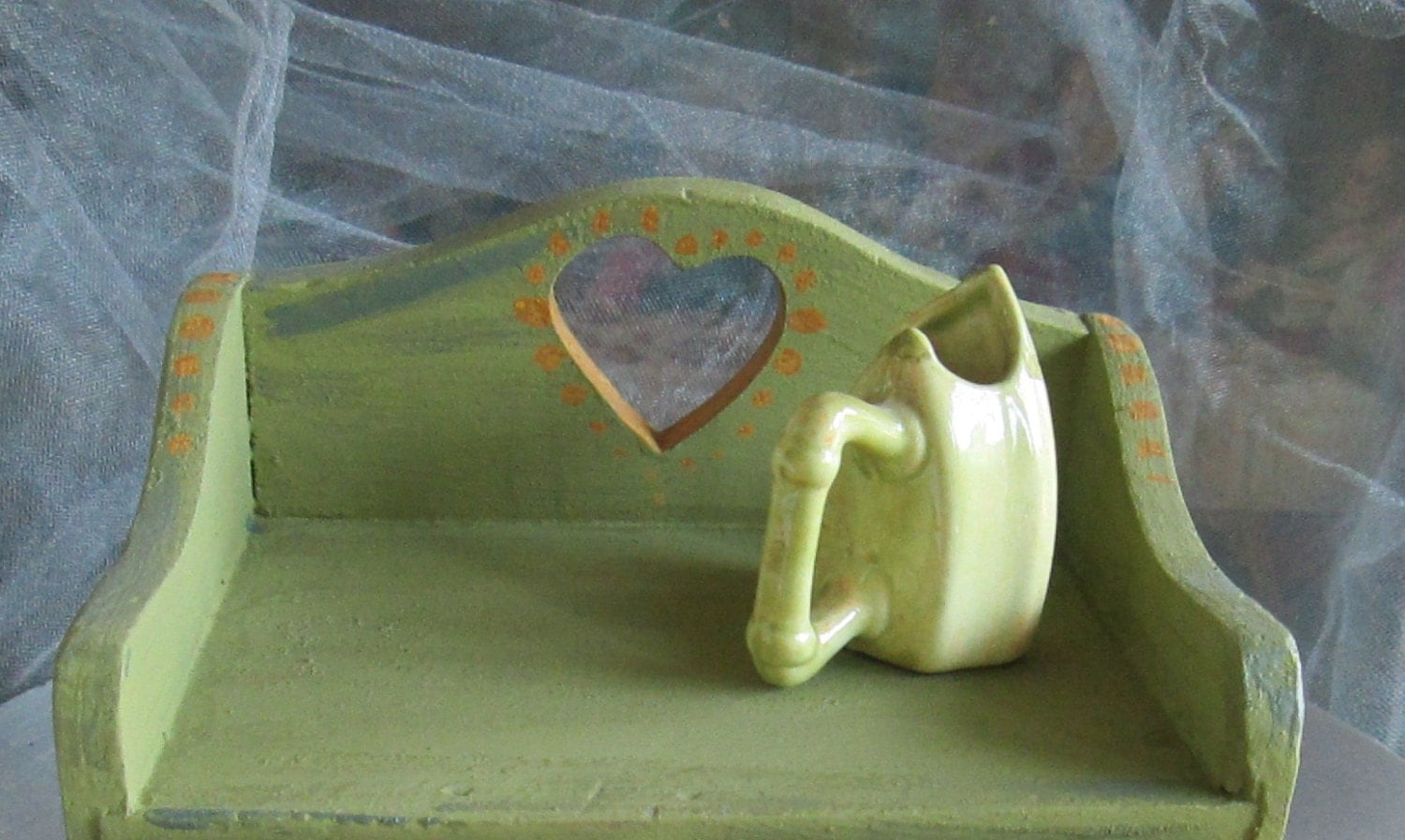 Vintage Ceramic Iron Toothpick Holder 1960s Green Haute Juice