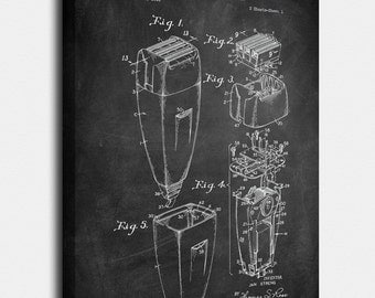 Electric Razor Canvas, Electric Razor Patent, Electric Razor Vintage, Electric Razor Blueprint, Print, Prints, Wall Art, Decor