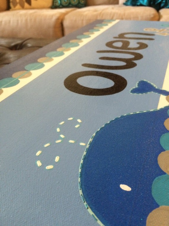 12x24 HandPainted Personalized Nursery by ALittlePaintonCanvas