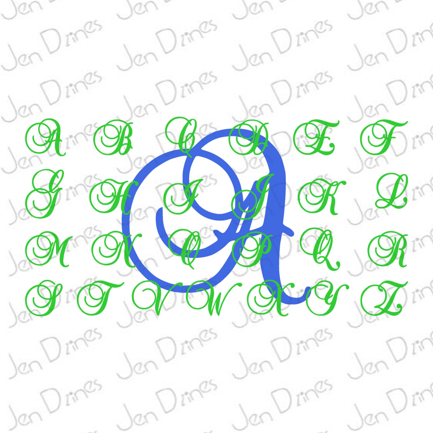 Download Single Letter Monogram SVG DXF EPS Initial Monogram by JenDzines
