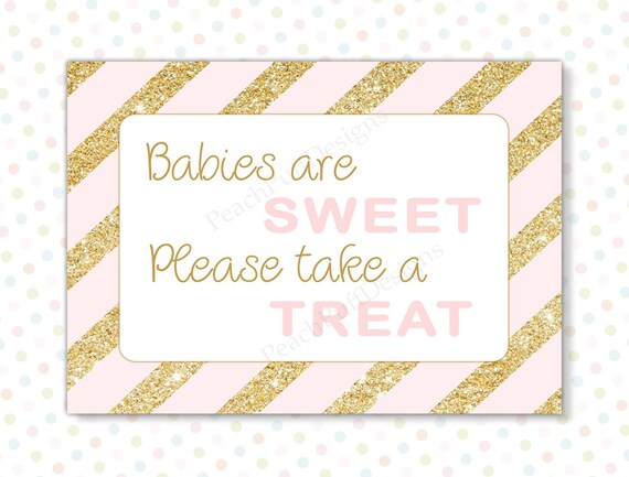Babies are sweet sign Pink Gold 5x7 INSTANT DOWNLOAD