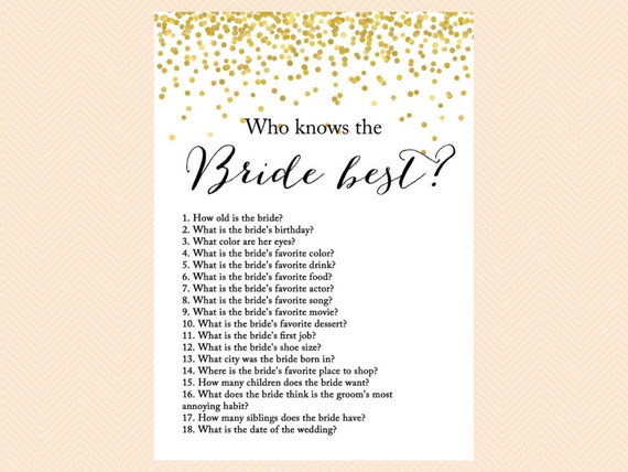 format add paper bride Gold know you game, the well Who best, the Bride knows how do