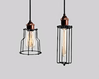 Industrial Lighting Wire Metal Cage Vintage Hanging Lamp