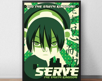 Avatar The Last Airbender Poster, Earth Kingdom, Toph, Printable Art, Printable Poster, Digital Print, Instant Download, Avatar Graphic