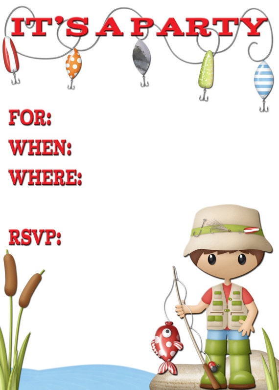 Fishing Birthday Party Blank invitation / by KpDigitalCreations