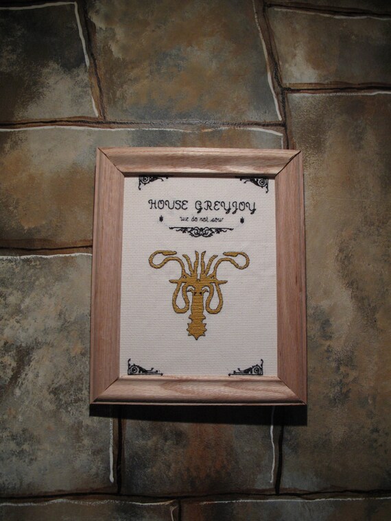Game of Thrones' House Greyjoy Banner Cross by ArtsyFartsyChicago