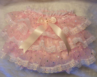 lacy extra frilly sissy adult baby diaper nappie cover unlined pvc lined or waterproof lining knickers panties abdl cosplay