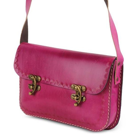 Leather BagPink Leather Bag ToteCrossbody Shoulder by Pursemart