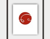 50% OFF - Red circle print Printable, 8x10, Red Circle Printable, Circle Digital Art, Modern Wall Art, Abstract Art, Home Decor