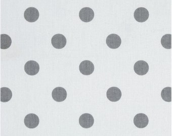 1/2 Yard Gray and White Polka Dot Fabric - Premier Prints Storm and White Twill Polka Dot Fabric HALF YARD