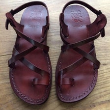 Dimensionnement de marron sandales en cuir - toe - hommes