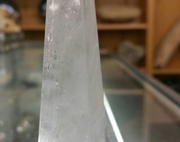 Large Clear Quartz Obelisk 4 inches tall- from razil- Carved in USA Healing Crystals \ Reiki \ Healing Stone \ Healing Stones \ Chakra