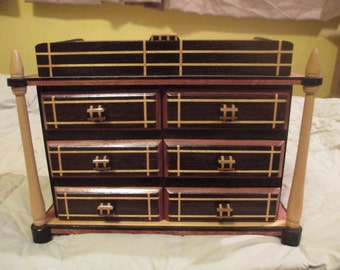 Wooden 6 drawer jewelry box
