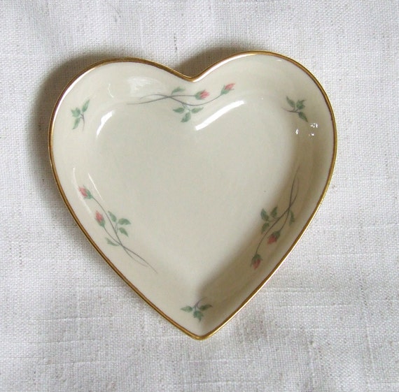 Lenox Heart-Shaped Rose Manor Trinket Dish with by OnceAgainFindz