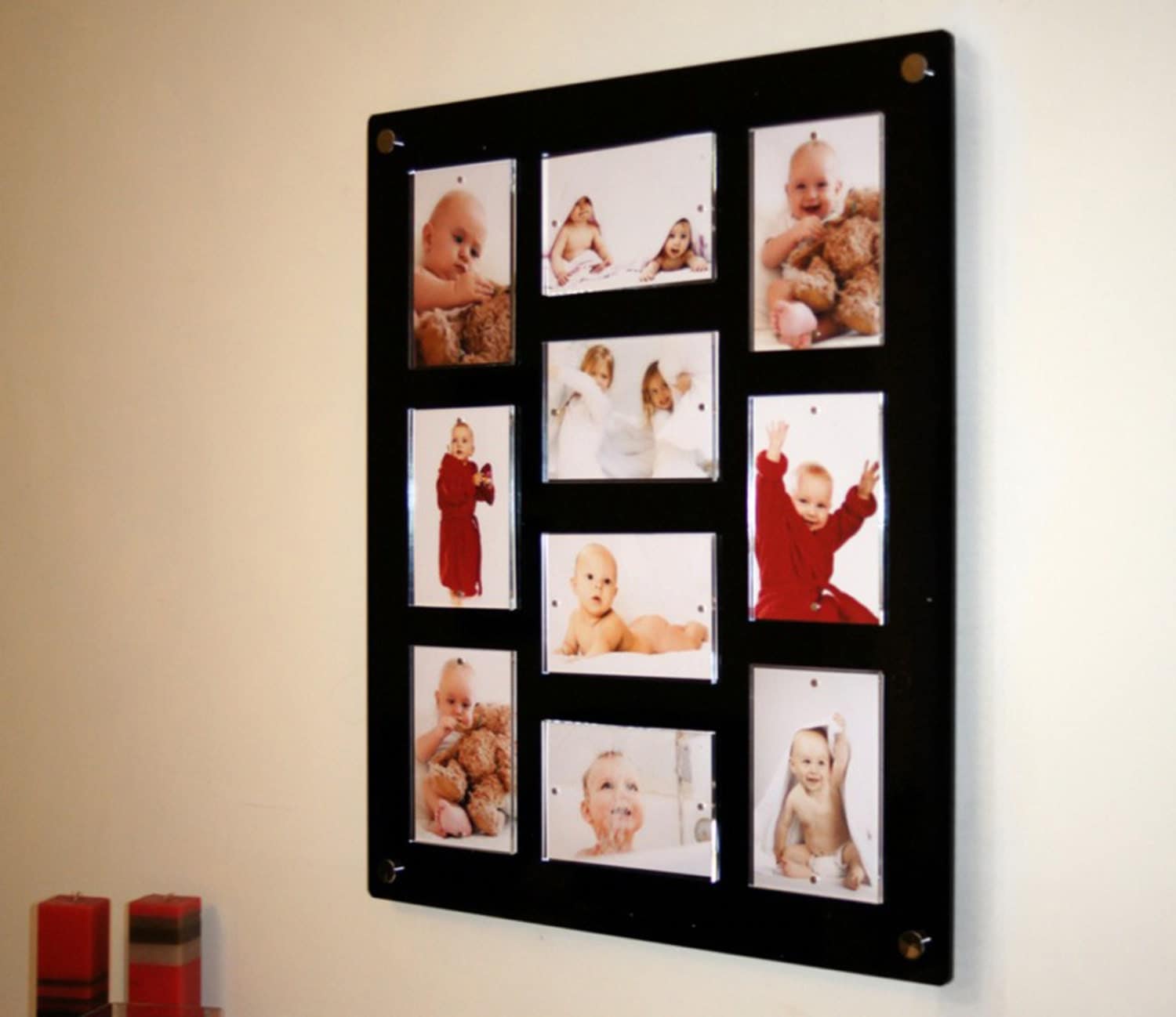 Acrylic large high gloss wall mount picture frame for