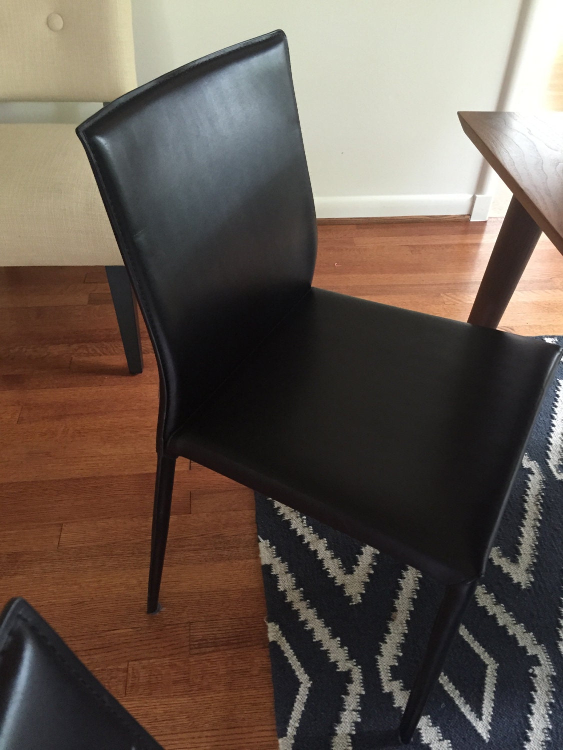 Black leather dining chairs set of 8 Haute Juice