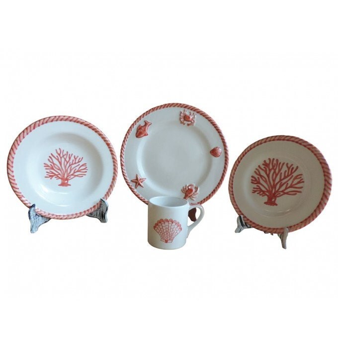 Coral Handmade Dinnerware Set 16 piece set